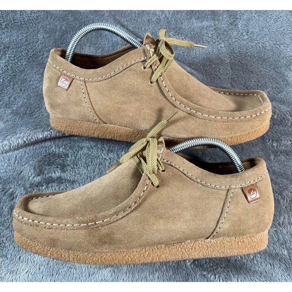 Clarks Shacre Boots Mens 9 Tan Dark Sand Suede Crepe Sole Chukka
